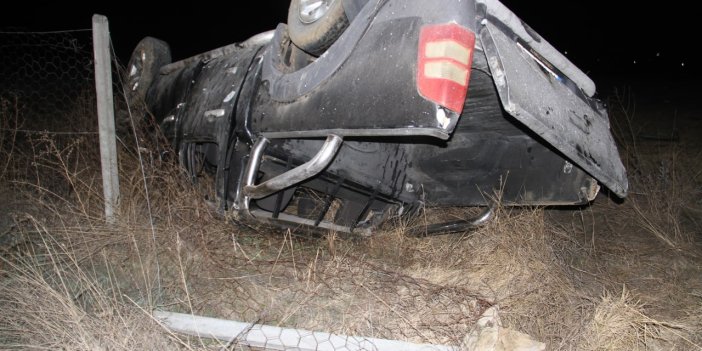 Konya'da kamyonetin devrildiği kazada 1 kişi öldü, 1 kişi yaralandı