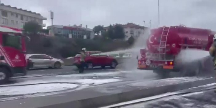 İBB'nin atık yağ taşıma tankerinde korkutan yangın