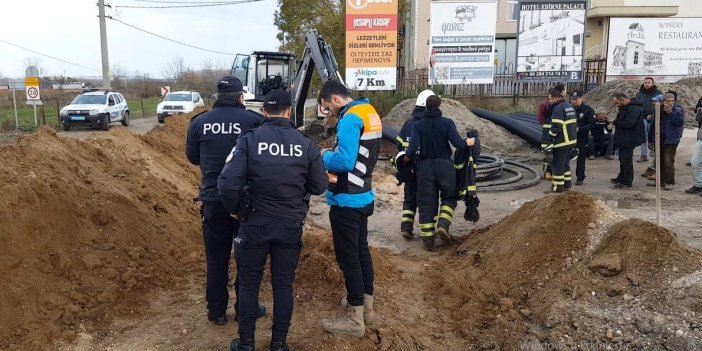 Edirne’de üstüne toprak yığını düşen işçi ağır yaralandı