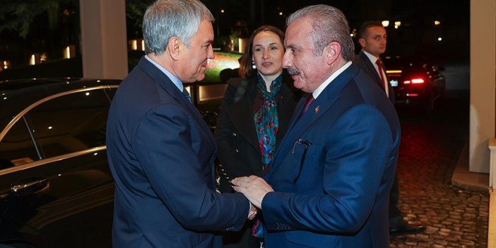 TBMM Başkanı Şentop, Rusya Devlet Duması Başkanı Volodin ile bir araya geldi