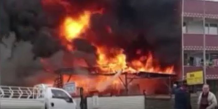 Marangozhane yangını apartman yaktı