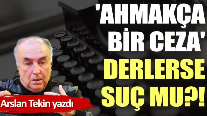 'Ahmakça bir ceza' derlerse suç mu?!