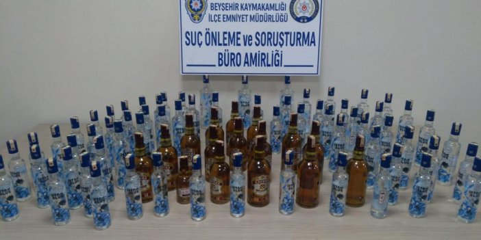 Konya'da sahte içki operasyonu: 51 farklı marka ele geçirildi