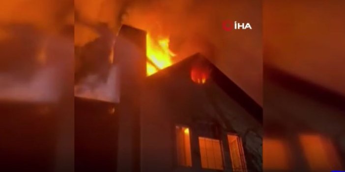Villanın çatısı alev alev yandı