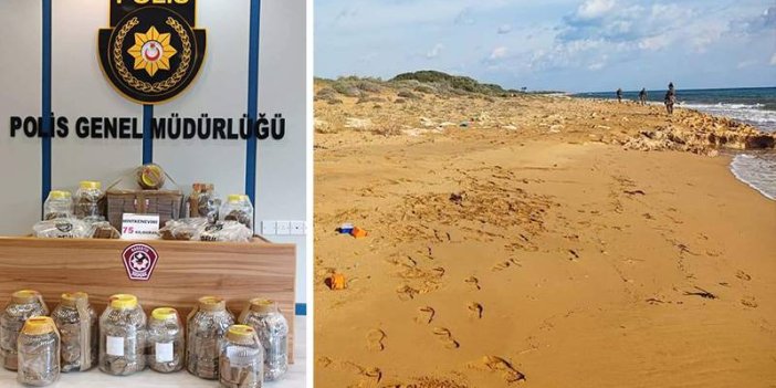 Kıbrıs'ta sahile paket paket uyuşturucu vurdu