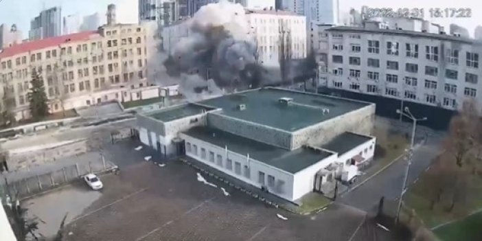 Kiev'e yılbaşında yapılan füze saldırısının kamera görüntüleri ortaya çıktı