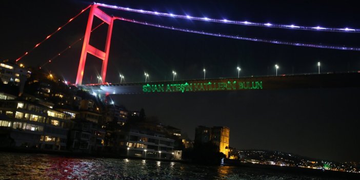 Boğaziçi Köprüsü'nde Sinan Ateş'in katillerini bulun yazısı