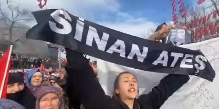 Erdoğan'ın Bursa mitinginde 'Reis Sinan Ateş için adalet' pankartları açıldı