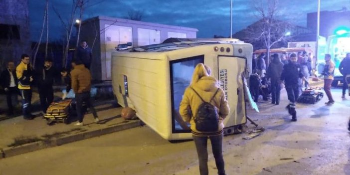 Kırklareli’nde halk otobüsü ile otomobil çarpıştı 7 yaralı