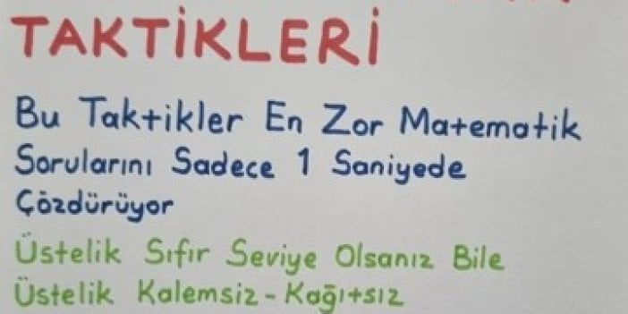 Matematik öğretmeni açıkladı. En zor matematik soruları nasıl çözülür