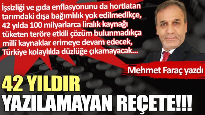 42 yıldır yazılamayan reçete!!!