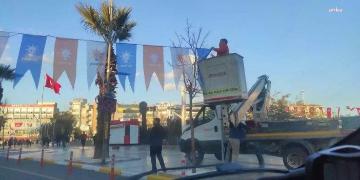 Halk faturasını ödüyor onlar parti bayrağı asıyor. Vatandaşa elektrik faturaları AKP'ye şirketin arabaları