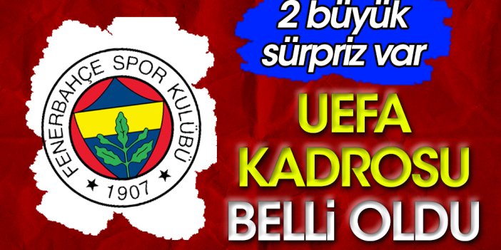 Fenerbahçe'nin UEFA kadrosunda büyük sürpriz