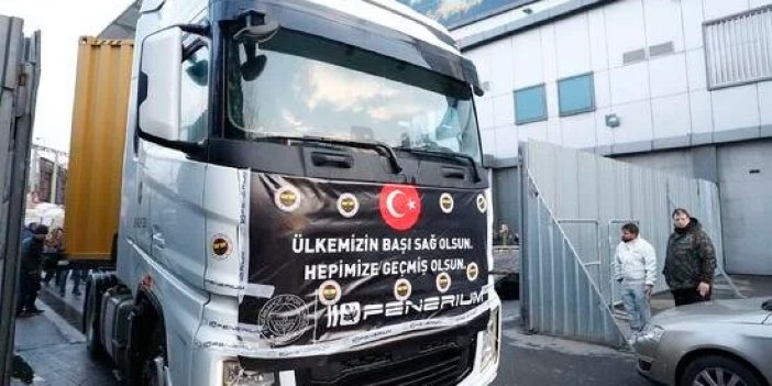 Deprem bölgesine gidiyor. Fenerbahçe'nin yardım tırı yola çıktı