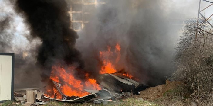 32 yataklı konteyner ev alev alev yandı