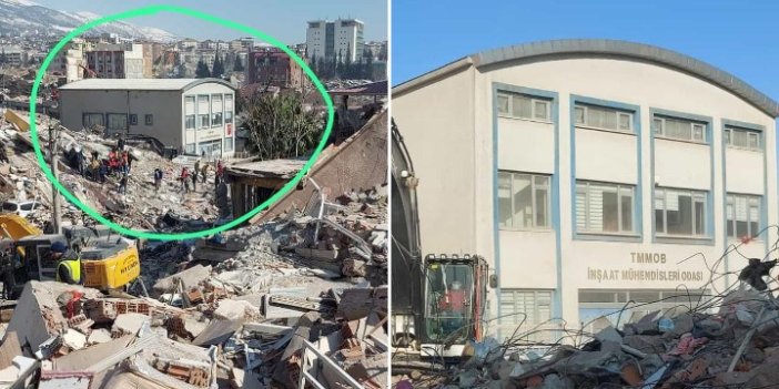 Tüm çevresi yıkılan Kahramanmaraş İnşaat Mühendisleri Odası binası ayakta kaldı