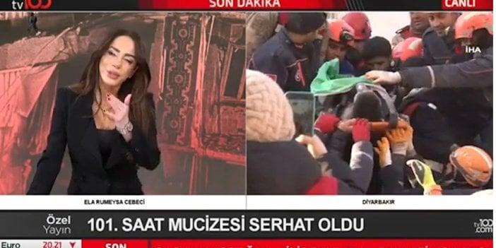 101 saat sonra gelen mucize. tv100 spikeri Ela Rümeysa Cebeci gözyaşlarına boğuldu