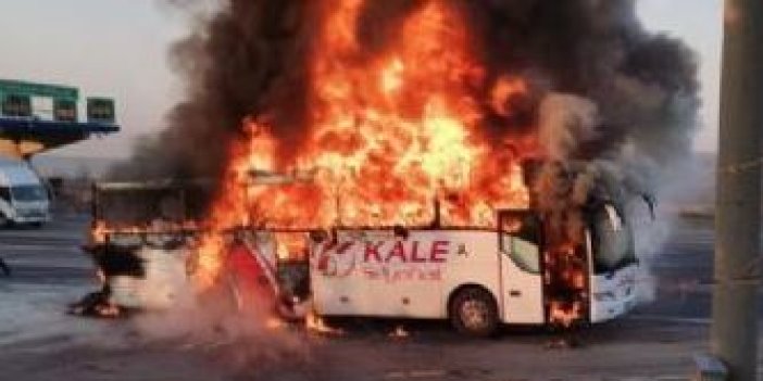 Silivri’de yolcu otobüsü alev alev yandı