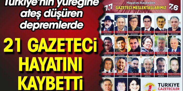 Türkiye'nin yüreğine ateş düşüren depremlerde 21 gazeteci hayatını kaybetti