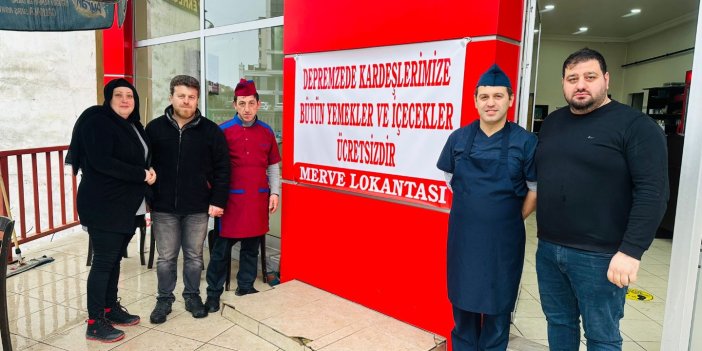 Trabzonlu esnaf, depremzedelere ücretsiz yemek veriyor