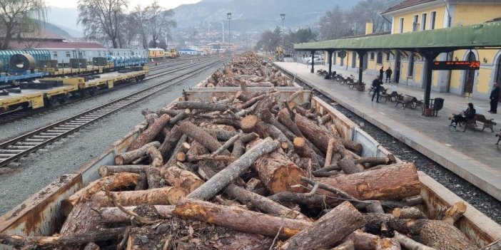 Karabük'ten odun yüklü 20 vagon deprem bölgesine gönderildi