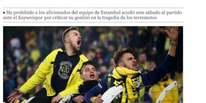 Hükümet Fenerbahçe'yi cezalandırdı: İspanyol basını manşeti böyle attı