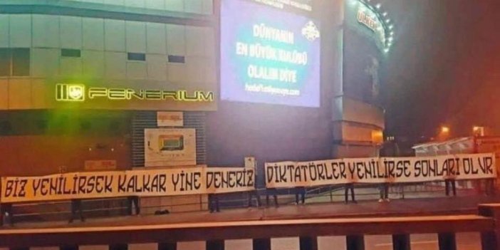 Fenerbahçe taraftarı gece yarısı Kadıköy’de ‘diktatör’ pankartı açtı