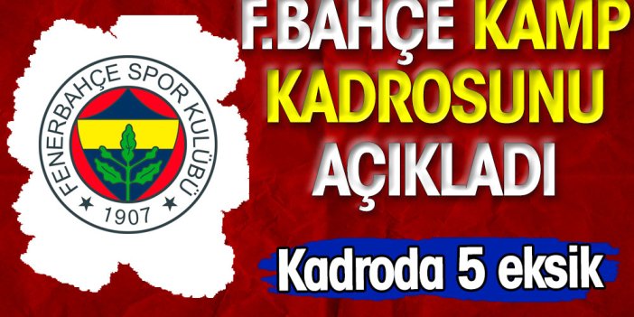 Fenerbahçe'nin Kayseri kadrosu açıklandı: 5 futbolcu yok