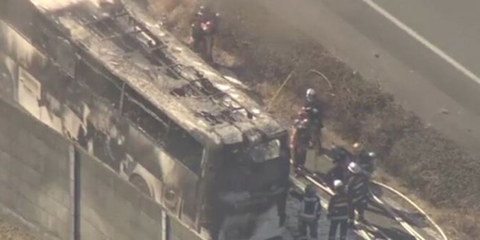 Japonya’da 26 kişiyi taşıyan otobüs cayır cayır yandı