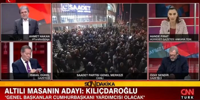 CNN Türk'te 'Millet İttifakı' paniği: Ahmet Hakan, Hande Fırat'ın konuşmasını kesti