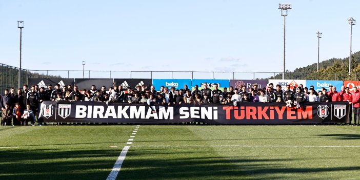 Depremzede çocuklar Beşiktaş antrenmanını ziyaret etti