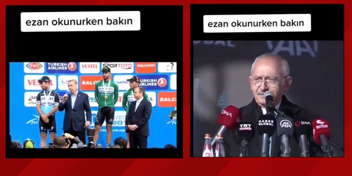 Kılıçdaroğlu ezan okununca konuşmasına ara verdi. Erdoğan ise konuşmasına devam etmişti