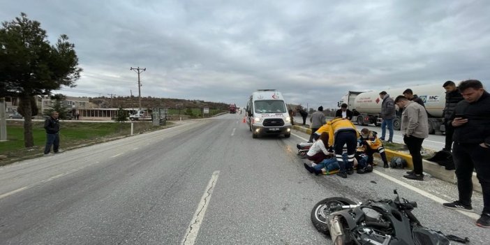 Kazaya yapan motosiklet sürücüsü hayatını kaybetti