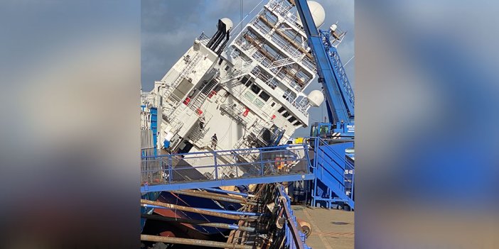 İskoçya’da tersanedeki gemi yan yattı: 25 yaralı