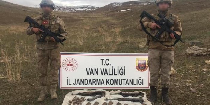 Başkale kırsalında PKK'ya ait silah ve mühimmat ele geçti