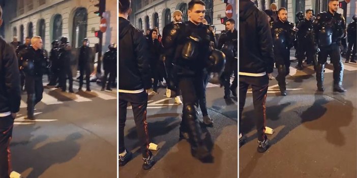 Macron'un yasasına Fransız polisler bile tepki gösterdi: Kasklarını çıkarıp eylemcilerle kol kola yürüdüler