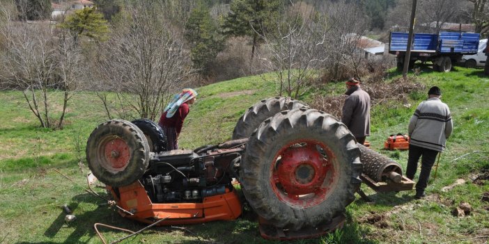Bolu’da traktör devrildi: Dede öldü, torunu yaralandı