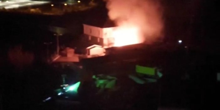 Karabük'te patlayan trafo alev alev yandı