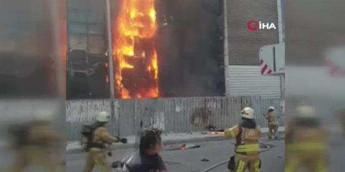 6 katlı iş yerinde korkutan yangın