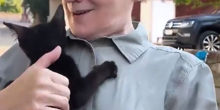 Akşener'in kediyi sevdiği sıcak anlar sosyal medyada gündem oldu