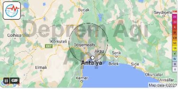 Antalya'da 4.1 büyüklüğünde deprem. Burdur da sallandı