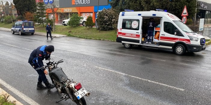 Kontrolden çıkan motosiklet kazaya karıştı: 1 yaralı