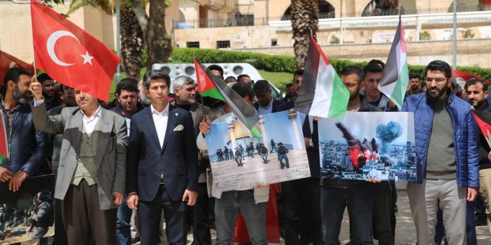 İsrail'in Mescid-i Aksa'ya saldırısı Şanlıurfa'da protesto edildi