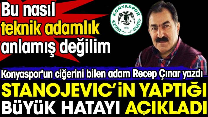 Stanojevic'in yaptığı büyük hatayı Recep Çınar açıkladı