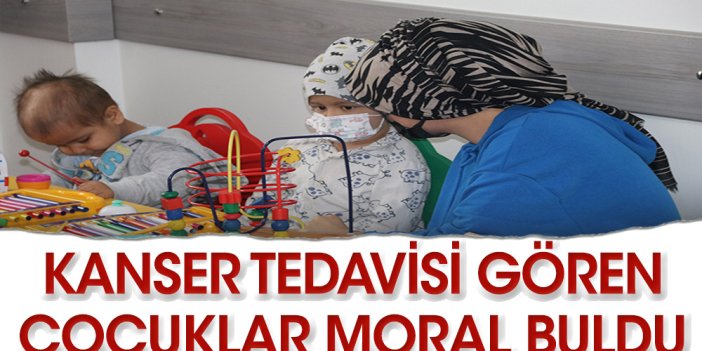 Kanser tedavisi gören çocuklar moral buldu