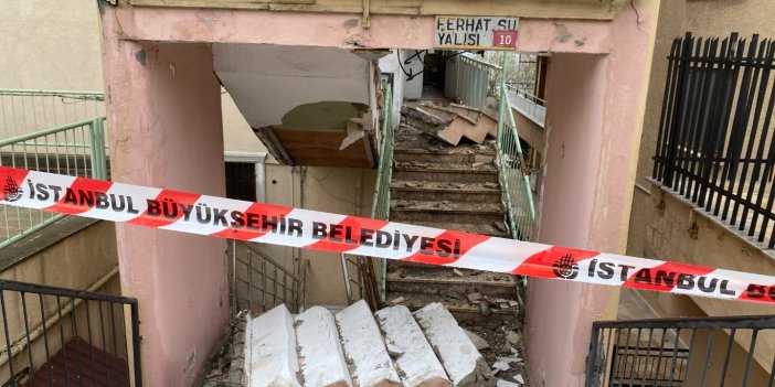 Avcılar’da merdivenleri çöken bina mühürlendi
