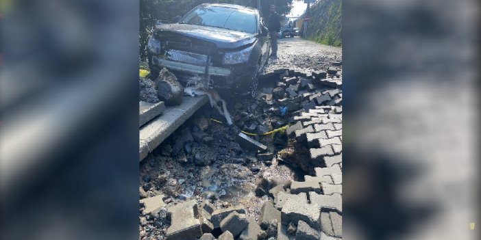 Trabzon'da isale hattı patladı, araçlar hasar gördü
