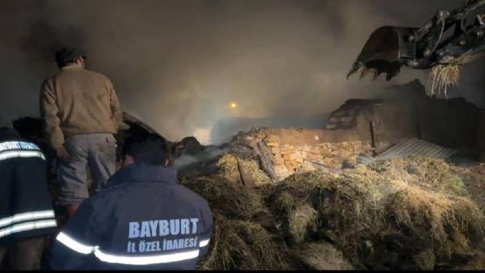 Bayburt'ta yangın: 3 ev, 6 ahır, 4 samanlık kullanılamaz hale geldi
