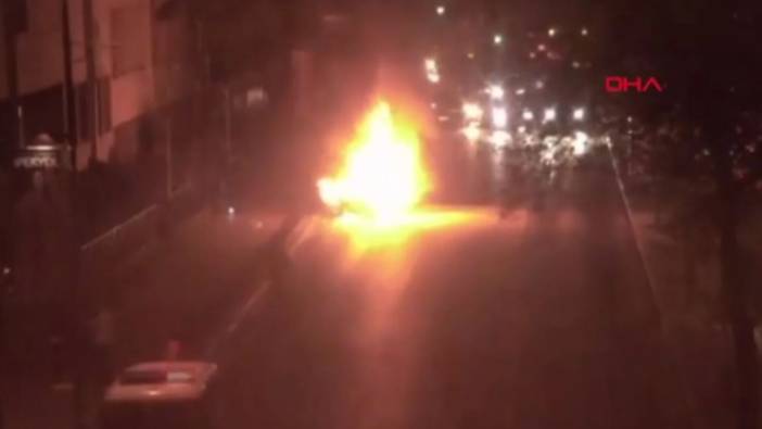 Şişli'de lüks araç alev alev yandı