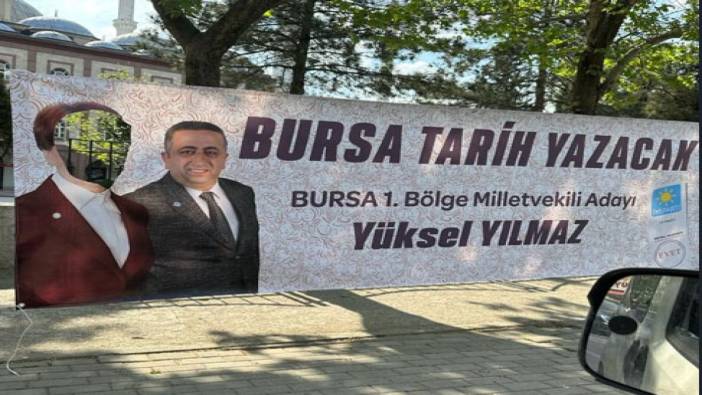 Bursa'da Akşener pankartına çirkin saldırı